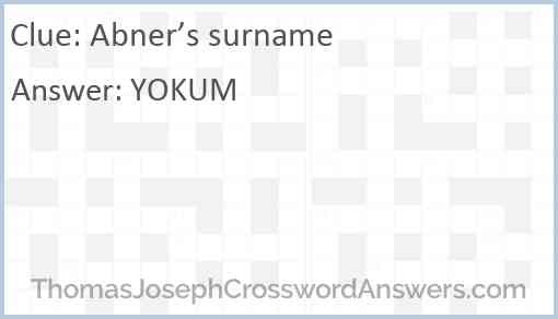 Abner’s surname Answer