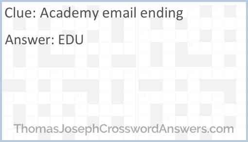 Academy email ending Answer