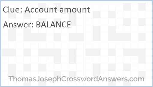 Account amount Answer