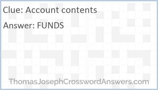 Account contents Answer