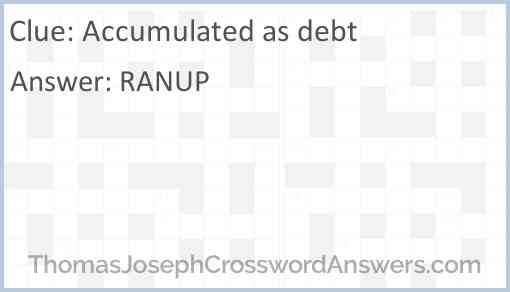 Accumulated as debt Answer