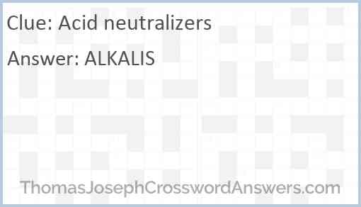 Acid neutralizers Answer