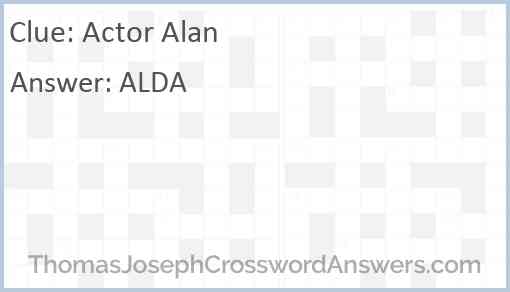 Actor Alan Answer