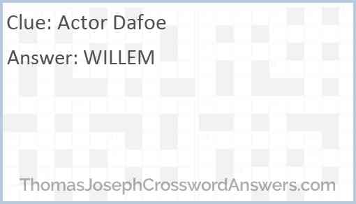 Actor Dafoe Answer