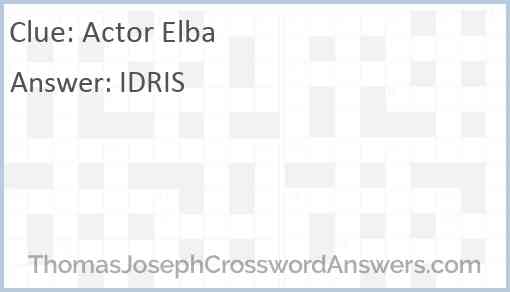 Actor Elba Answer