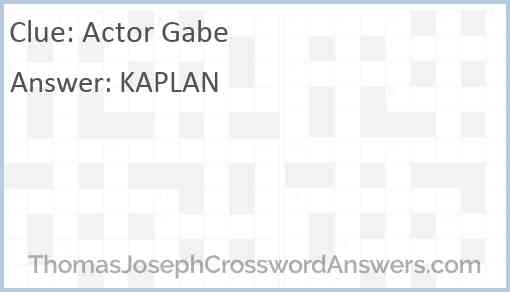 Actor Gabe Answer