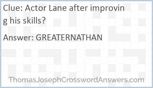 Actor Lane after improving his skills? Answer