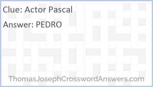 Actor Pascal Answer