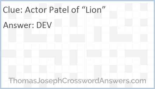 Actor Patel of “Lion” Answer