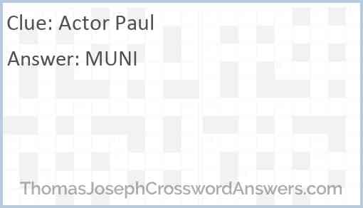 Actor Paul Answer