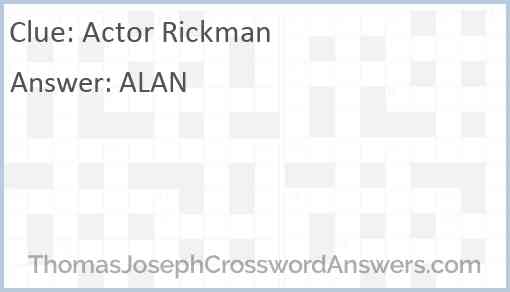 Actor Rickman Answer