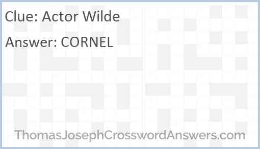 Actor Wilde Answer