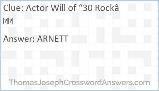 Actor Will of “30 Rock” Answer