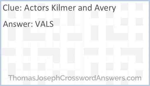 Actors Kilmer and Avery Answer