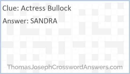Actress Bullock Answer