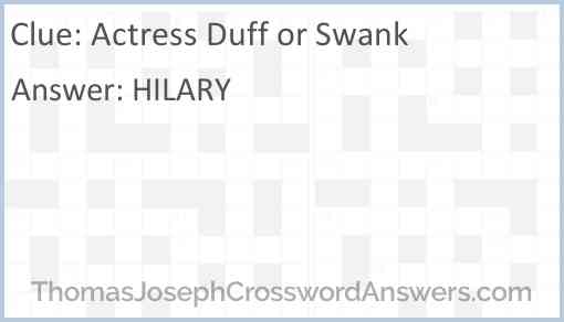 Actress Duff or Swank Answer