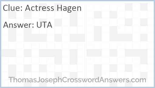 Actress Hagen Answer