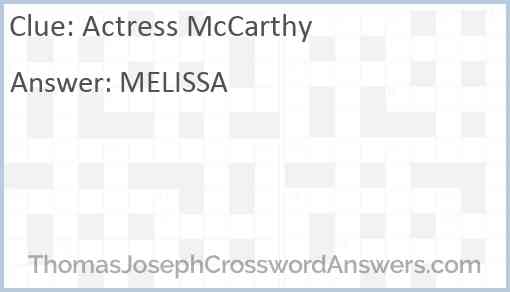 Actress McCarthy Answer