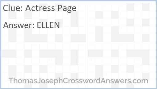 Actress Page Answer