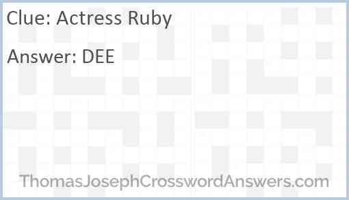 Actress Ruby Answer