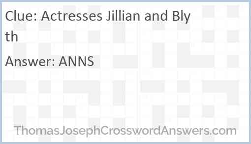 Actresses Jillian and Blyth Answer