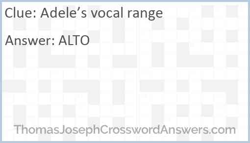 Adele’s vocal range Answer