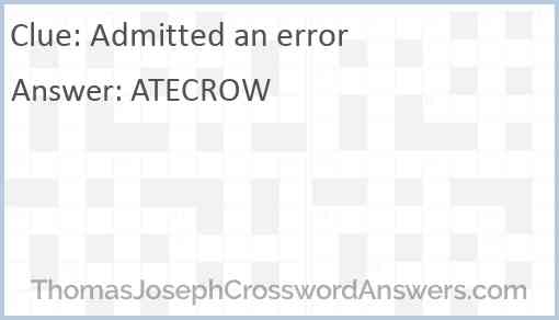 Admitted an error Answer