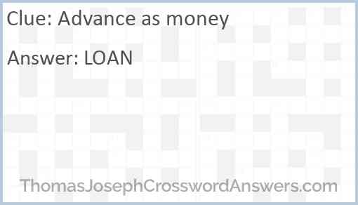 Advance as money Answer