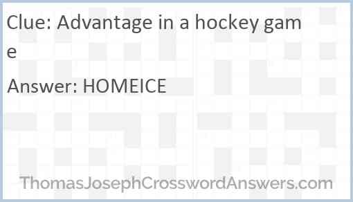 Advantage in a hockey game Answer