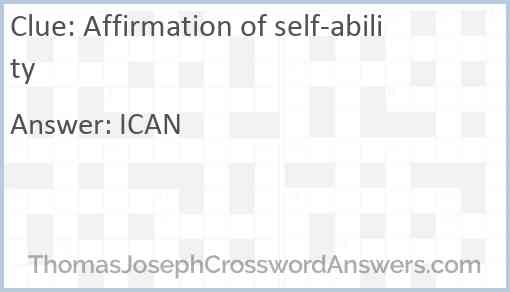 Affirmation of self-ability Answer