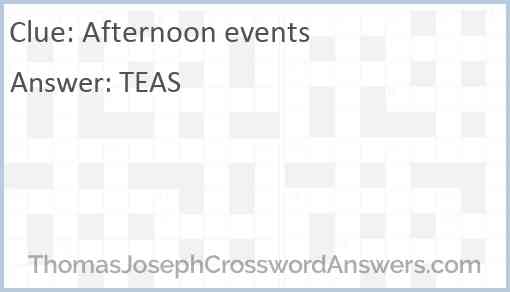Afternoon events Answer