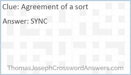 Agreement of a sort Answer