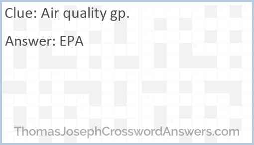 Air quality gp. Answer