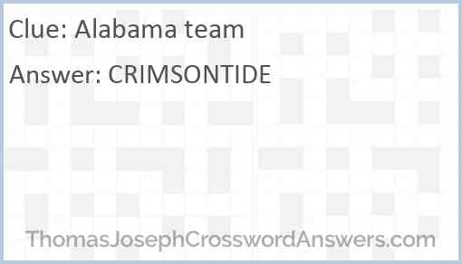 Alabama team Answer