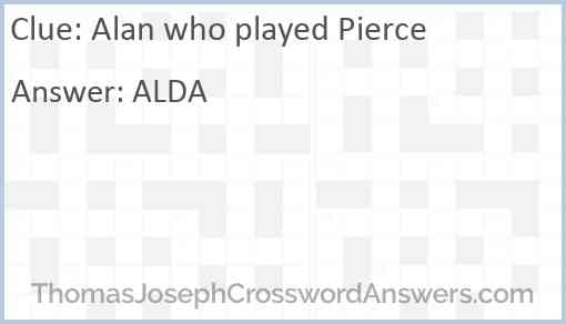 Alan who played Pierce Answer