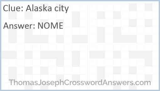 Alaska city Answer