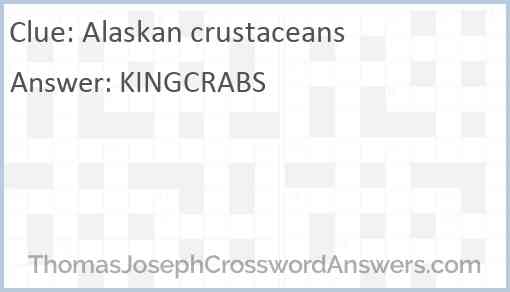 Alaskan crustaceans Answer