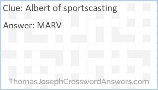 Albert of sportscasting Answer