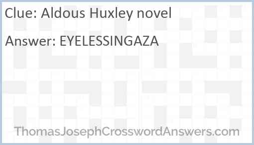 Aldous Huxley novel Answer