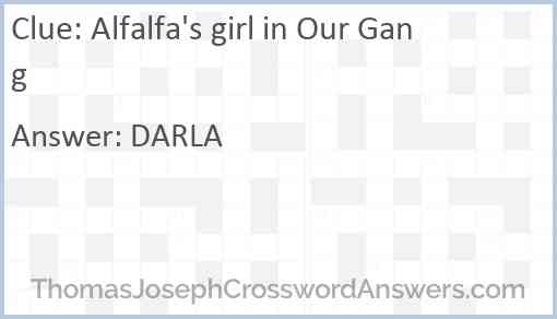 Alfalfa's girl in Our Gang Answer