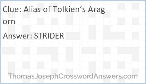 Alias of Tolkien’s Aragorn Answer