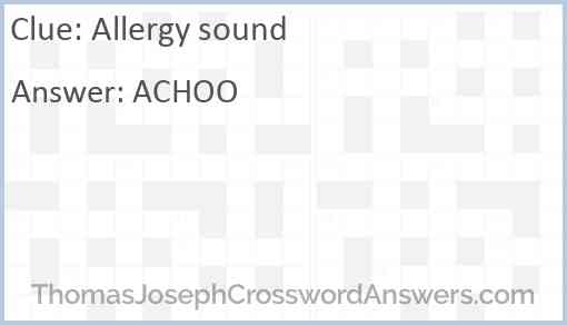 Allergy sound Answer