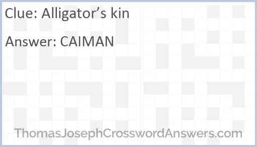 Alligator’s kin Answer