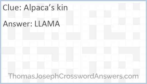 Alpaca’s kin Answer