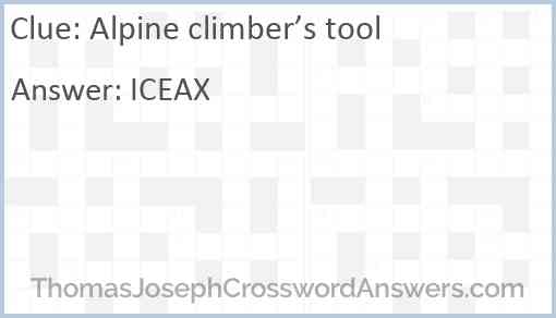 Alpine climber’s tool Answer