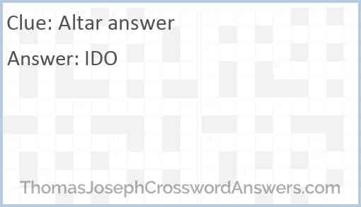 Altar answer Answer