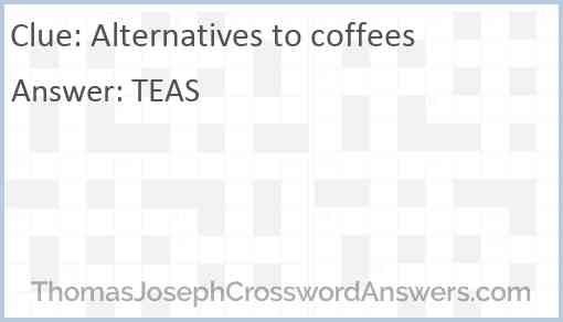 Alternatives to coffees Answer