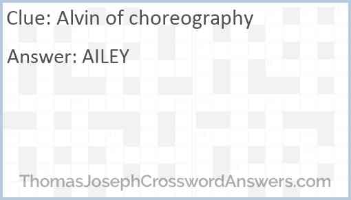 Alvin of choreography Answer