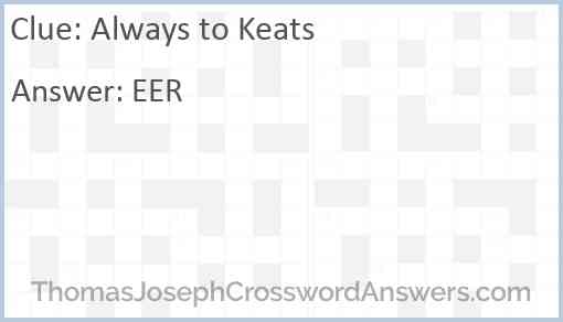 Always to Keats Answer