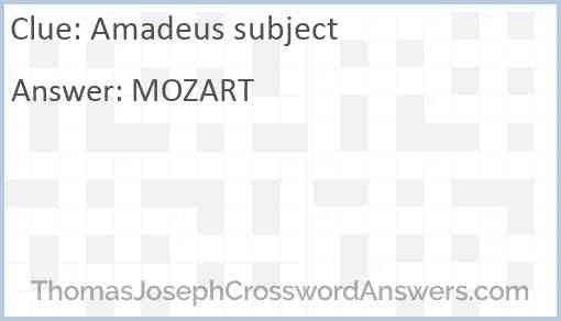 Amadeus subject Answer